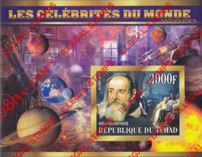 Chad 2015 Celebrities Astronomics Illegal Stamps in Souvenir Sheet of 1 Chad 2015 Celebrities Astronomics Illegal Stamps in Souvenir Sheet of 1
