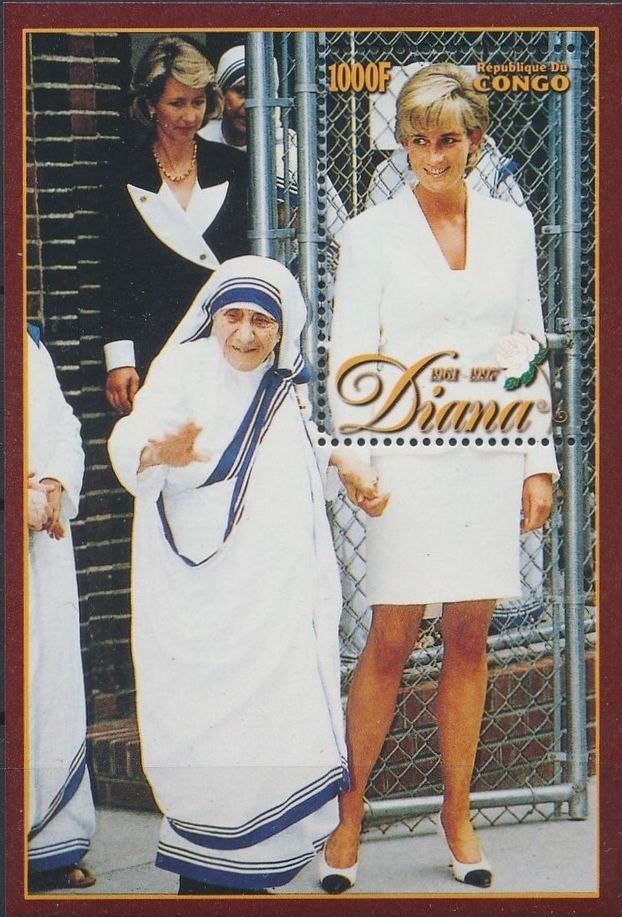 Congo Democratic Republic 1998 Princess Diana Souvenir Sheet of 1 Scott Number 1143 Congo Democratic Republic 1998 Princess Diana Souvenir Sheet of 1 Scott Number 1143
