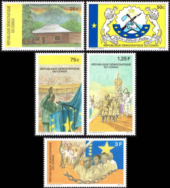 Congo Democratic Republic 1999 Conquest of Kinshasa Scott Number 1489-1493 Congo Democratic Republic 1999 Conquest of Kinshasa Scott Number 1489-1493