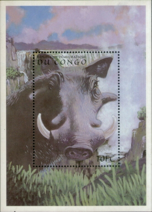 Congo Democratic Republic 2000 Animals of Africa Warthog Souvenir Sheet of 1 Scott Number 1516 Congo Democratic Republic 2000 Animals of Africa Warthog Souvenir Sheet of 1 Scott Number 1516