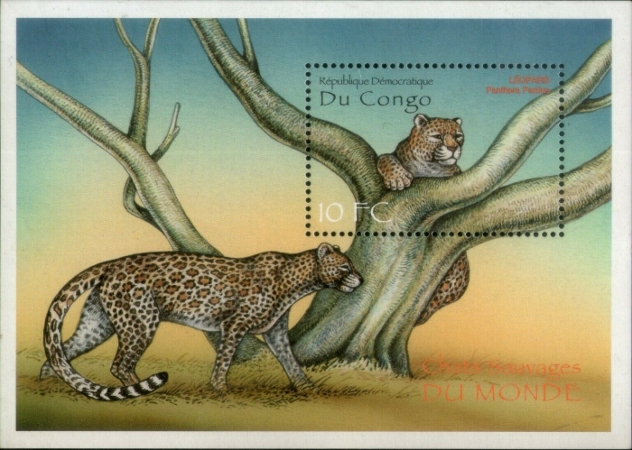 Congo Democratic Republic 2000 Wild Cats of the World Souvenir Sheet of 1 Scott Number 1519 Congo Democratic Republic 2000 Wild Cats of the World Souvenir Sheet of 1 Scott Number 1519
