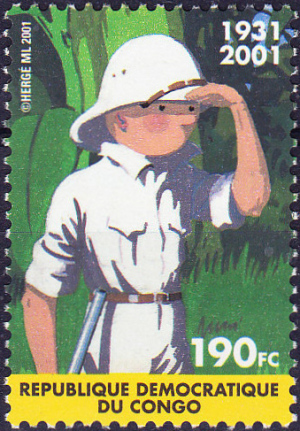 Congo Democratic Republic 2001 Tintin in Africa Scott Number 1613 Congo Democratic Republic 2001 Tintin in Africa Scott Number 1613