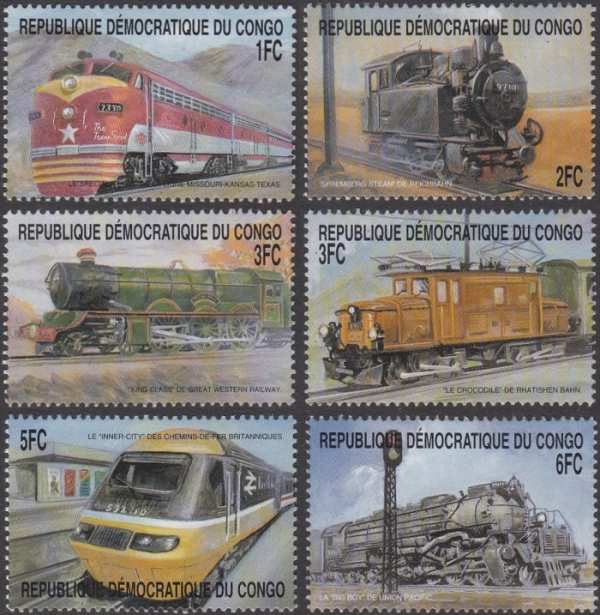Congo Democratic Republic 2001 Trains Scott Number 1554-1559 Congo Democratic Republic 2001 Trains Scott Number 1554-1559