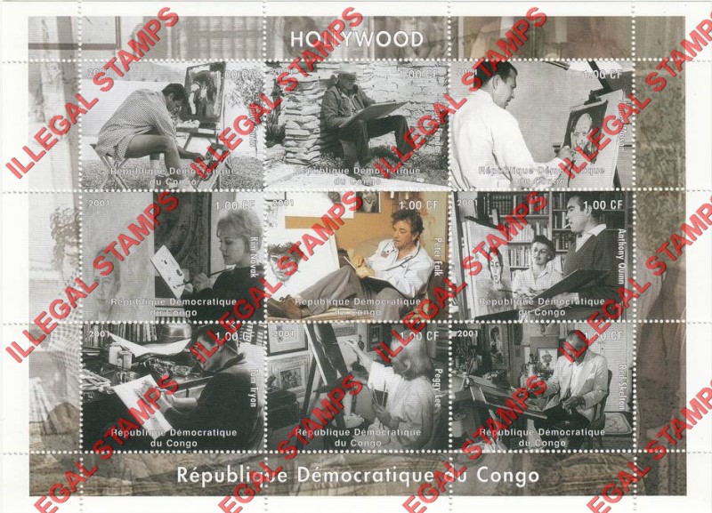 Congo Democratic Republic 2001 Hollywood Illegal Stamp Sheets of 9 (Part 2) Congo Democratic Republic 2001 Hollywood Illegal Stamp Sheets of 9 (Part 2)