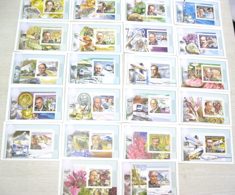 Congo Democratic Republic 2002 Nobel Prize Winners Souvenir Sheets of 1 Michel Number BL121-142 Congo Democratic Republic 2002 Nobel Prize Winners Souvenir Sheets of 1 Michel Number BL121-142