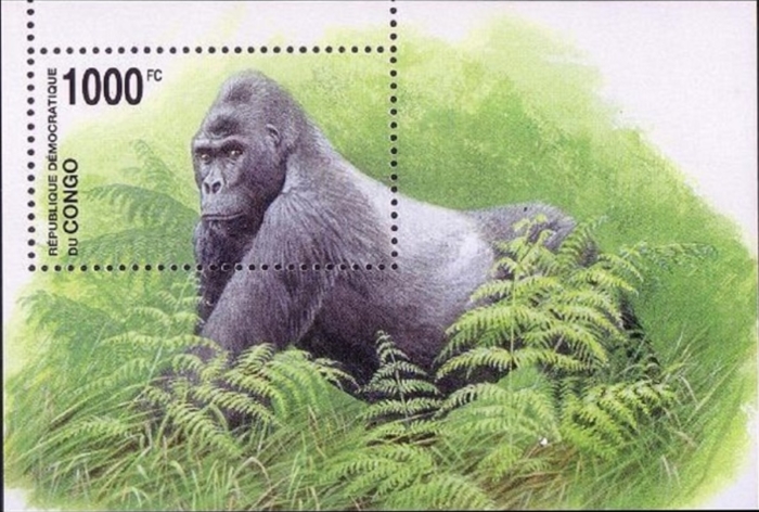 Congo Democratic Republic 2002 WWF Gorillas Souvenir Sheet of 1 Scott Number 1642 Congo Democratic Republic 2002 WWF Gorillas Souvenir Sheet of 1 Scott Number 1642