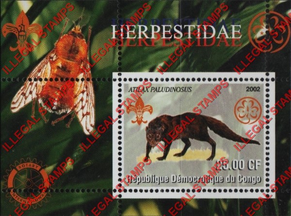 Congo Democratic Republic 2002 Herpestidae Illegal Stamp Souvenir Sheet of 1 Congo Democratic Republic 2002 Herpestidae Illegal Stamp Souvenir Sheet of 1