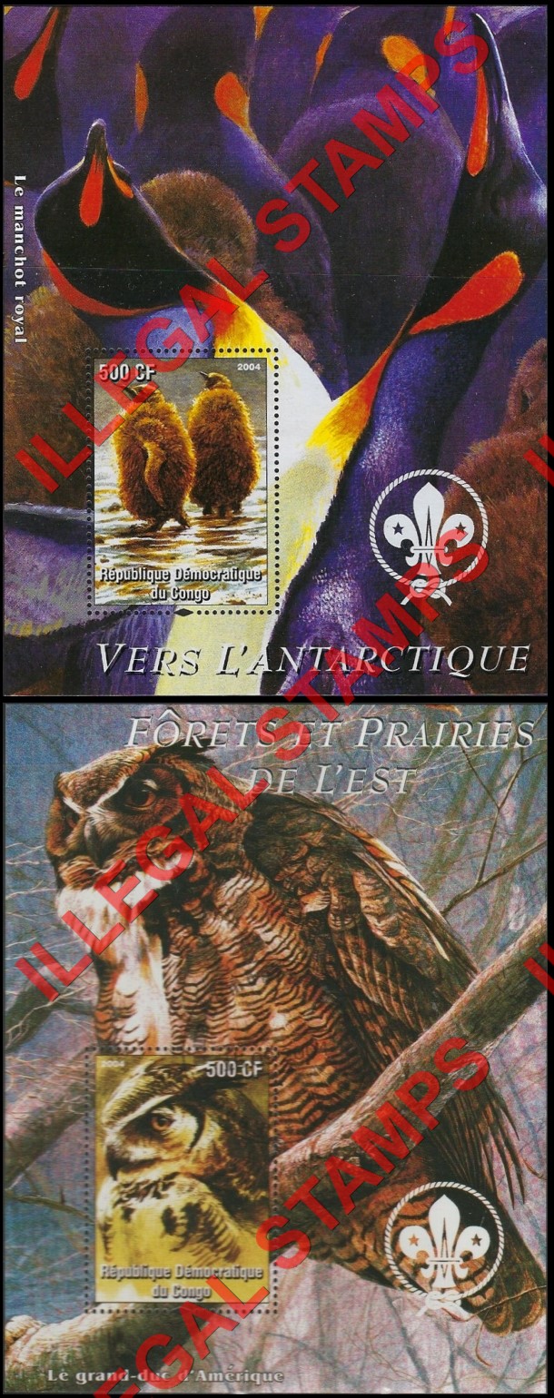 Congo Democratic Republic 2004 Birds Illegal Stamp Souvenir Sheets of 1 (Part 2) Congo Democratic Republic 2004 Birds Illegal Stamp Souvenir Sheets of 1 (Part 2)
