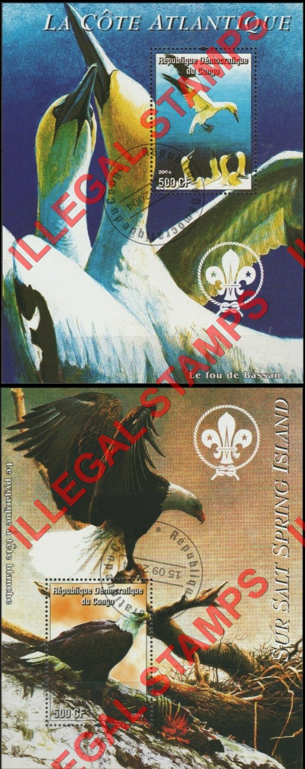 Congo Democratic Republic 2004 Birds Illegal Stamp Souvenir Sheets of 1 (Part 3) Congo Democratic Republic 2004 Birds Illegal Stamp Souvenir Sheets of 1 (Part 3)
