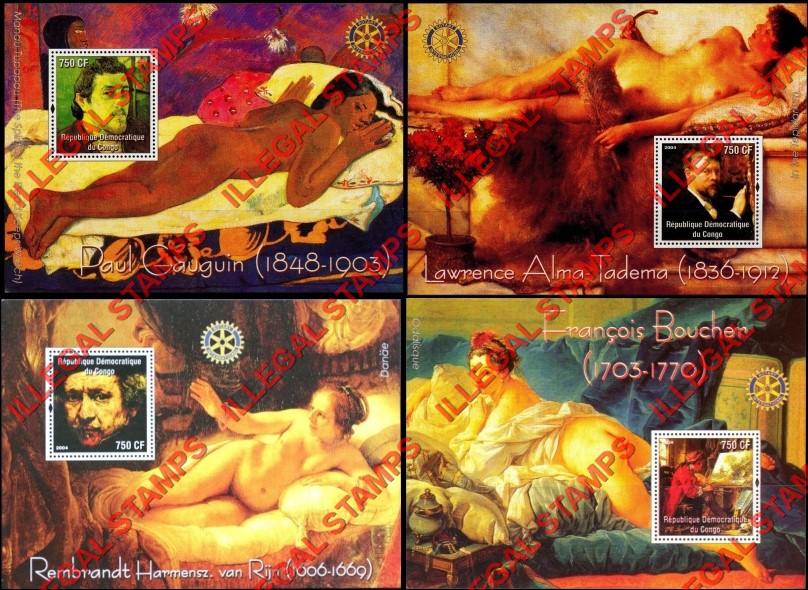 Congo Democratic Republic 2004 Paintings Illegal Stamp Souvenir Sheets of 1 (Part 3) Congo Democratic Republic 2004 Paintings Illegal Stamp Souvenir Sheets of 1 (Part 3)