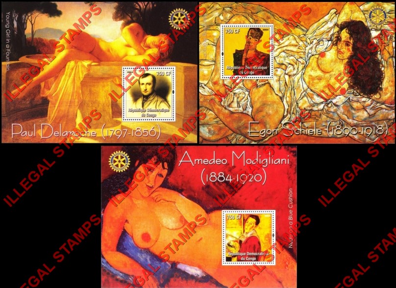 Congo Democratic Republic 2004 Paintings Illegal Stamp Souvenir Sheets of 1 (Part 4) Congo Democratic Republic 2004 Paintings Illegal Stamp Souvenir Sheets of 1 (Part 4)