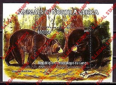 Congo Democratic Republic 2005 Animals of North America Illegal Stamp Souvenir Sheet of 1 Congo Democratic Republic 2005 Animals of North America Illegal Stamp Souvenir Sheet of 1