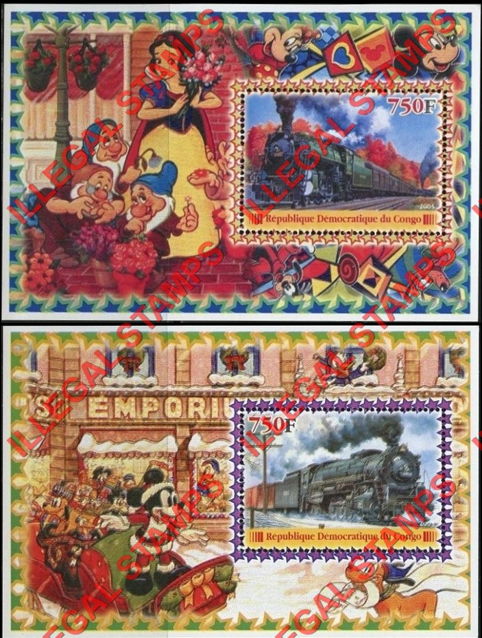 Congo Democratic Republic 2005 Disney Trains Illegal Stamp Souvenir Sheets of 1 (Part 2) Congo Democratic Republic 2005 Disney Trains Illegal Stamp Souvenir Sheets of 1 (Part 2)