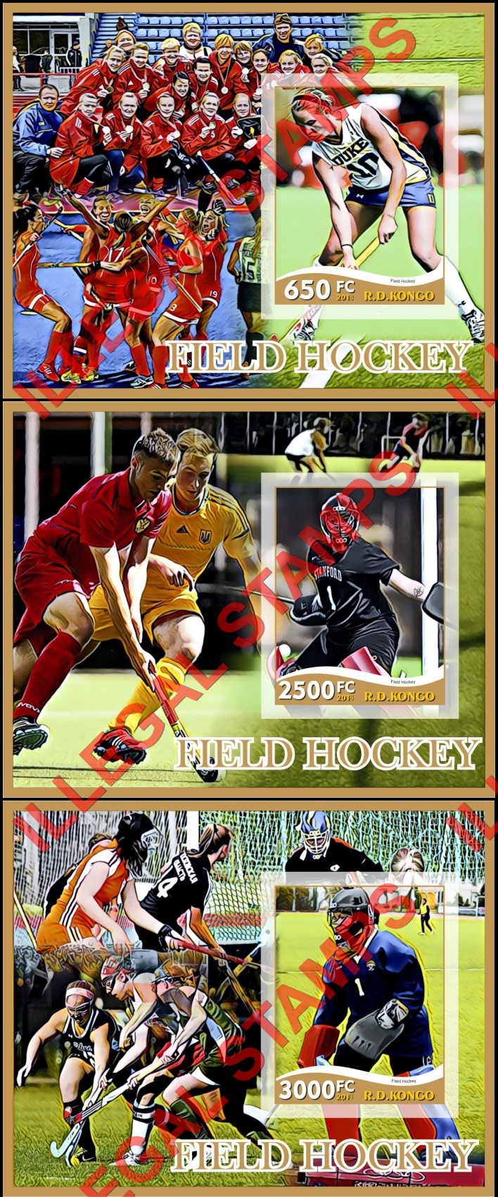 Congo Democratic Republic 2018 Field Hockey Illegal Stamp Souvenir Sheets of 1 (Part 2) Congo Democratic Republic 2018 Field Hockey Illegal Stamp Souvenir Sheets of 1 (Part 2)
