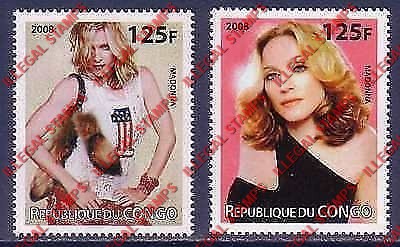 Congo Republic 2008 Madonna Illegal Stamps Congo Republic 2008 Madonna Illegal Stamps