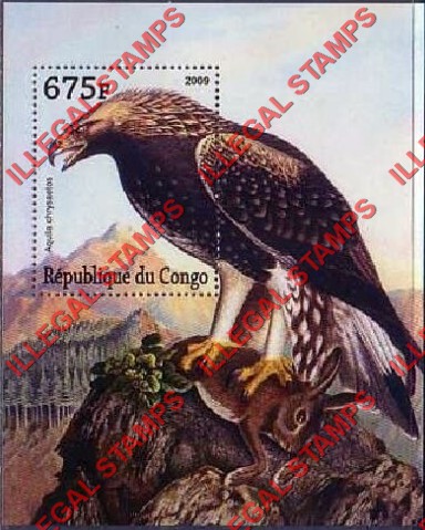 Congo Republic 2009 Birds of Prey Illegal Stamp Souvenir Sheet of 1 Congo Republic 2009 Birds of Prey Illegal Stamp Souvenir Sheet of 1