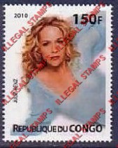 Congo Republic 2010 Julie Benz Illegal Stamp Congo Republic 2010 Julie Benz Illegal Stamp