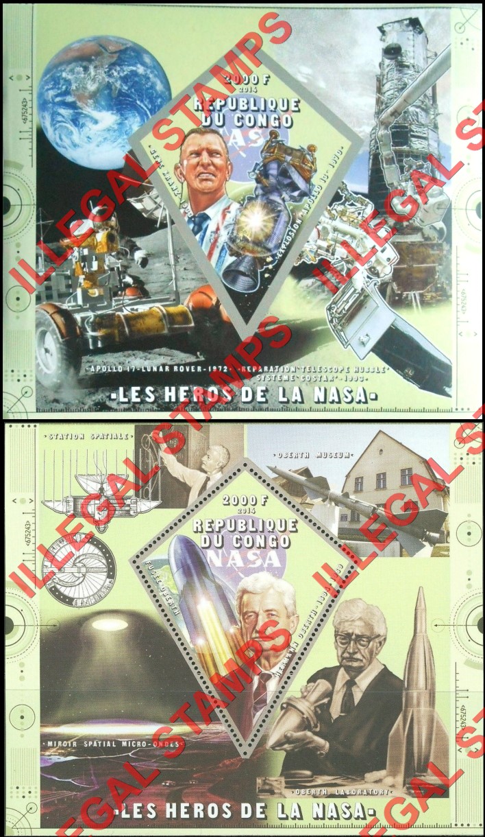 Congo Republic 2014 Heroes of NASA Illegal Stamp Souvenir Sheets of 1 (Part 2) Congo Republic 2014 Heroes of NASA Illegal Stamp Souvenir Sheets of 1 (Part 2)