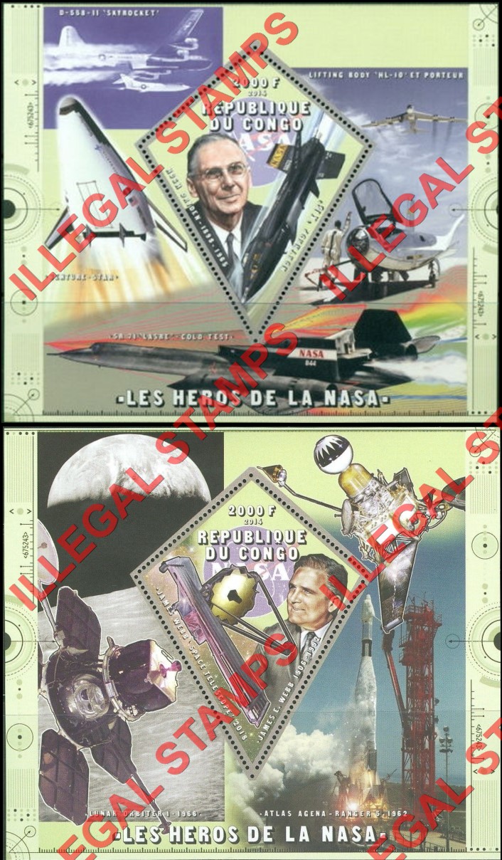 Congo Republic 2014 Heroes of NASA Illegal Stamp Souvenir Sheets of 1 (Part 3) Congo Republic 2014 Heroes of NASA Illegal Stamp Souvenir Sheets of 1 (Part 3)