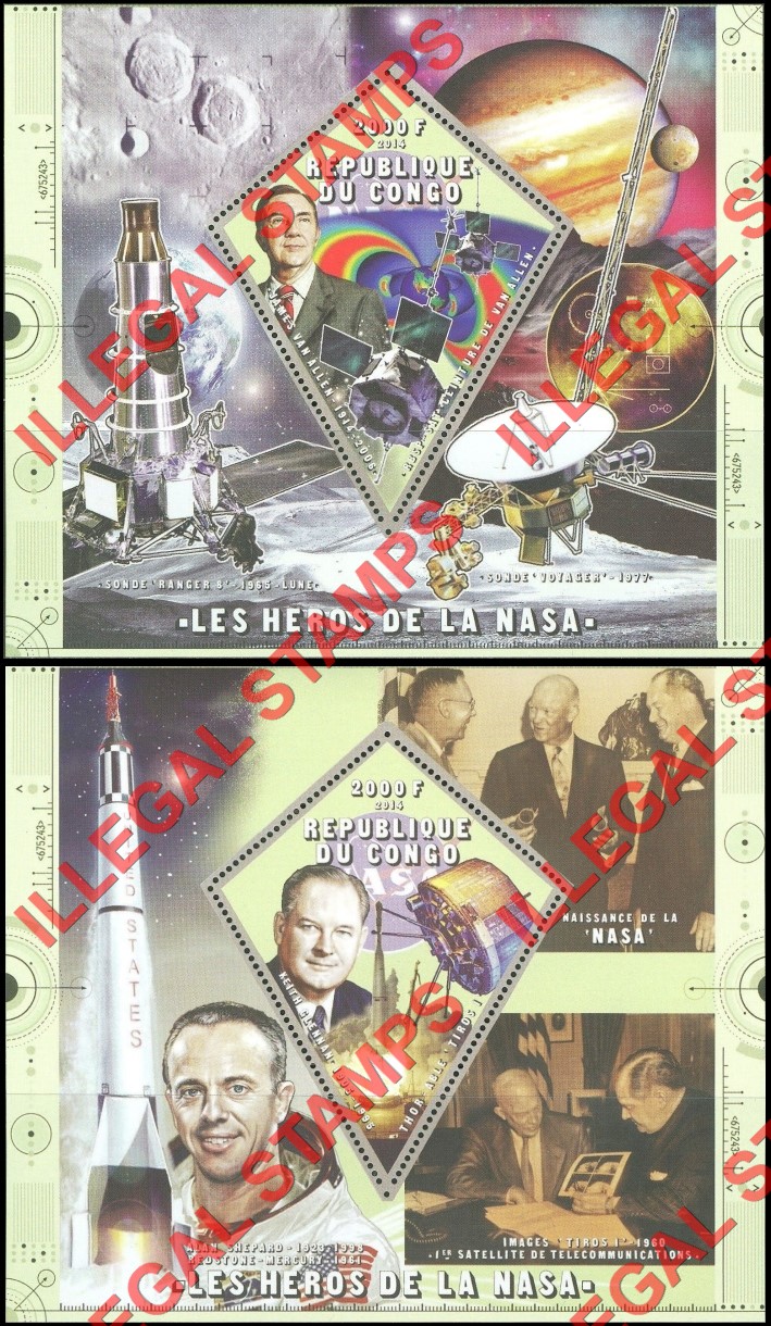 Congo Republic 2014 Heroes of NASA Illegal Stamp Souvenir Sheets of 1 (Part 4) Congo Republic 2014 Heroes of NASA Illegal Stamp Souvenir Sheets of 1 (Part 4)