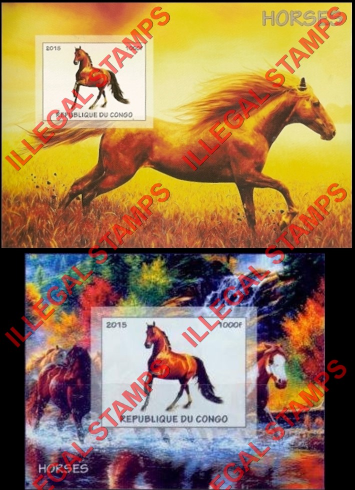 Congo Republic 2015 Horses Illegal Stamp Souvenir Sheets of 1 (Part 3) Congo Republic 2015 Horses Illegal Stamp Souvenir Sheets of 1 (Part 3)