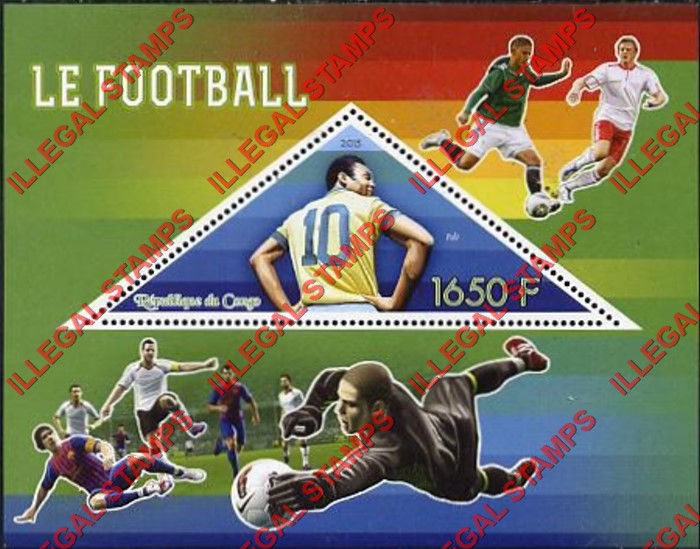Congo Republic 2015 Soccer Football Illegal Stamp Souvenir Sheet of 1 Congo Republic 2015 Soccer Football Illegal Stamp Souvenir Sheet of 1