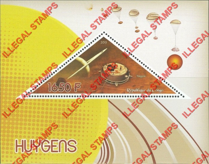 Congo Republic 2015 Space Huygens Illegal Stamp Souvenir Sheet of 1 Congo Republic 2015 Space Huygens Illegal Stamp Souvenir Sheet of 1