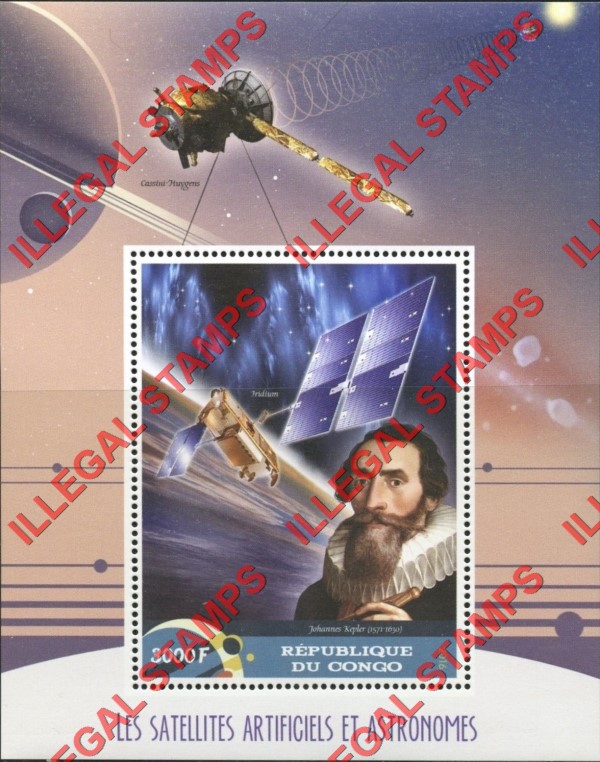 Congo Republic 2016 Space Satellites and Astronomers Illegal Stamp Souvenir Sheet of 1 Congo Republic 2016 Space Satellites and Astronomers Illegal Stamp Souvenir Sheet of 1