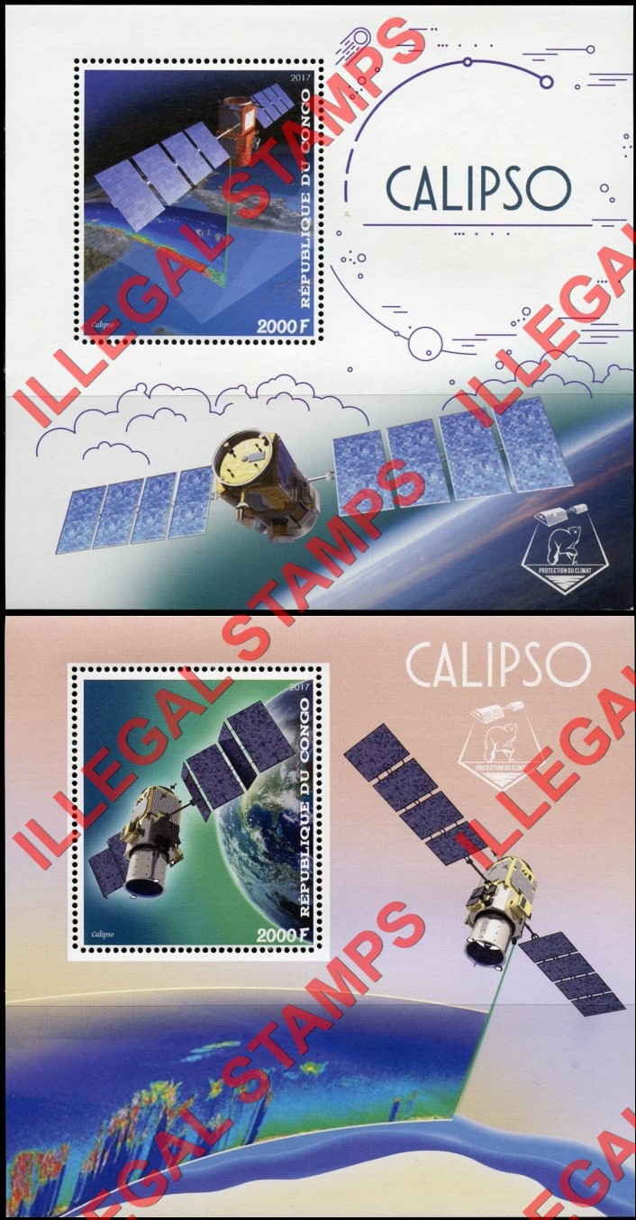 Congo Republic 2017 Space Calipso Illegal Stamp Souvenir Sheets of 1 Congo Republic 2017 Space Calipso Illegal Stamp Souvenir Sheets of 1