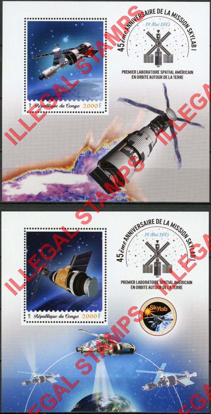 Congo Republic 2018 Space Skylab Illegal Stamp Souvenir Sheets of 1 Congo Republic 2018 Space Skylab Illegal Stamp Souvenir Sheets of 1