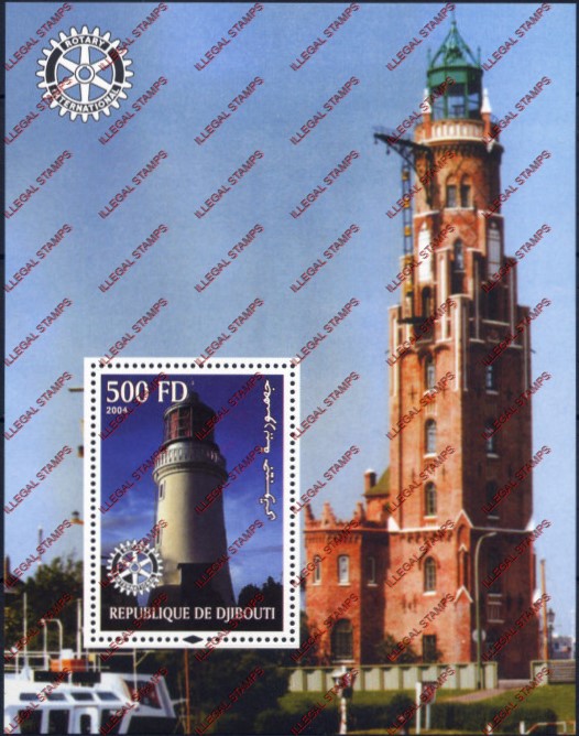 Djibouti 2004 Lighthouses Illegal Stamp Souvenir Sheet of 1 Djibouti 2004 Lighthouses Illegal Stamp Souvenir Sheet of 1