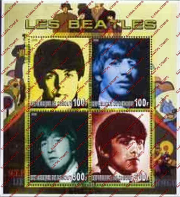 Djibouti 2006 The Beatles Illegal Stamp Souvenir Sheet of 4 Djibouti 2006 The Beatles Illegal Stamp Souvenir Sheet of 4