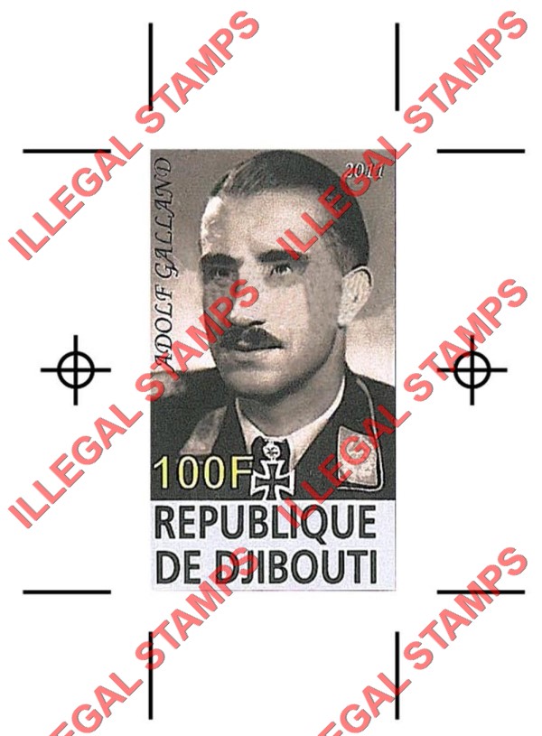 Djibouti 2011 Celebrity Aviators Illegal Stamp Fake Proof Djibouti 2011 Celebrity Aviators Illegal Stamp Fake Proof