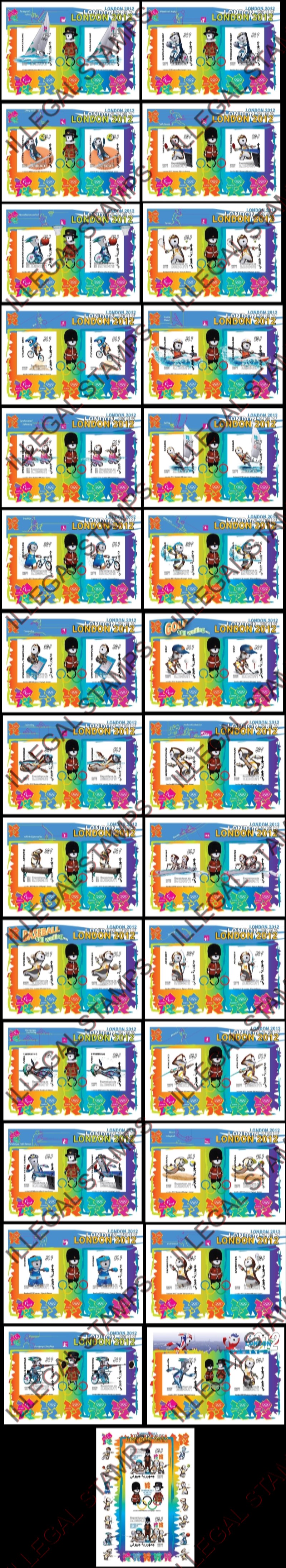 Djibouti 2011 London Paralympic Games Illegal Stamp Souvenir Sheets of 2 Part 2 Djibouti 2011 London Paralympic Games Illegal Stamp Souvenir Sheets of 2 Part 2
