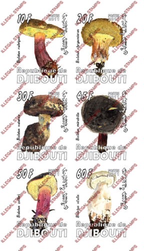 Djibouti 2011 Mushrooms (different) Illegal Stamp Sheetlet of 6 Djibouti 2011 Mushrooms (different) Illegal Stamp Sheetlet of 6