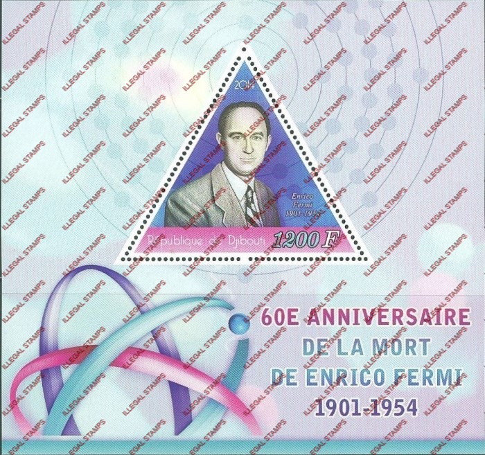 Djibouti 2014 Enrico Fermi Illegal Stamp Souvenir Sheet of 1 Djibouti 2014 Enrico Fermi Illegal Stamp Souvenir Sheet of 1