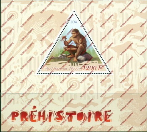 Djibouti 2014 Prehistoric Illegal Stamp Souvenir Sheet of 1 Djibouti 2014 Prehistoric Illegal Stamp Souvenir Sheet of 1