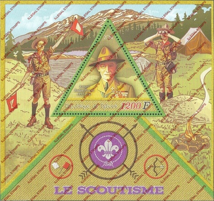 Djibouti 2014 Scouting Scoutism Illegal Stamp Souvenir Sheet of 1 Djibouti 2014 Scouting Scoutism Illegal Stamp Souvenir Sheet of 1