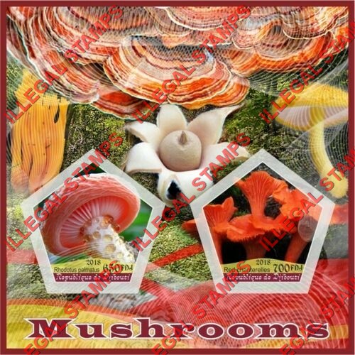 Djibouti 2018 Mushrooms Illegal Stamp Souvenir Sheet of 2 Djibouti 2018 Mushrooms Illegal Stamp Souvenir Sheet of 2