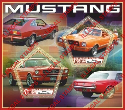 Djibouti 2019 Cars Mustang Illegal Stamp Souvenir Sheet of 2 Djibouti 2019 Cars Mustang Illegal Stamp Souvenir Sheet of 2