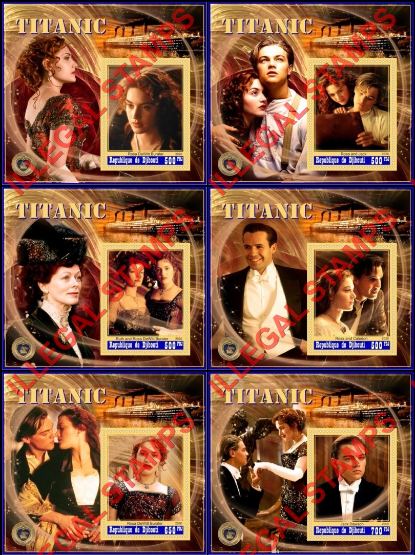 Djibouti 2020 Titanic the Movie Illegal Stamp Souvenir Sheets of 1 Djibouti 2020 Titanic the Movie Illegal Stamp Souvenir Sheets of 1