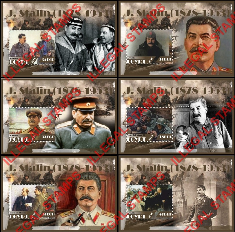 Egypt 2018 Stalin Illegal Stamp Souvenir Sheets of 1 Egypt 2018 Stalin Illegal Stamp Souvenir Sheets of 1