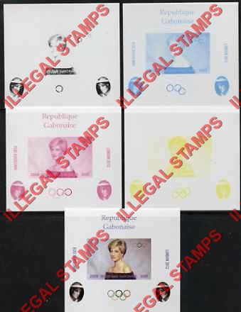 Gabon 2009 Princess Diana Illegal Stamp Deluxe Souvenir Sheets of 1 Color Proof Set Gabon 2009 Princess Diana Illegal Stamp Deluxe Souvenir Sheet of 1 Color Proof Set
