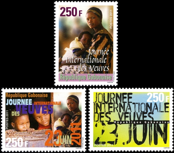 Gabon 2011 International Widows Day Scott Catalog No. 1090-1092 Gabon 2011 International Widows Day Scott Catalog No. 1090-1092