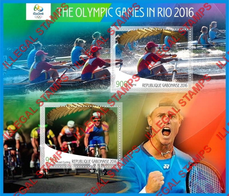 Gabon 2016 Olympic Games in Rio (different) Illegal Stamp Souvenir Sheet of 2 Gabon 2016 Olympic Games in Rio (different) Illegal Stamp Souvenir Sheet of 2