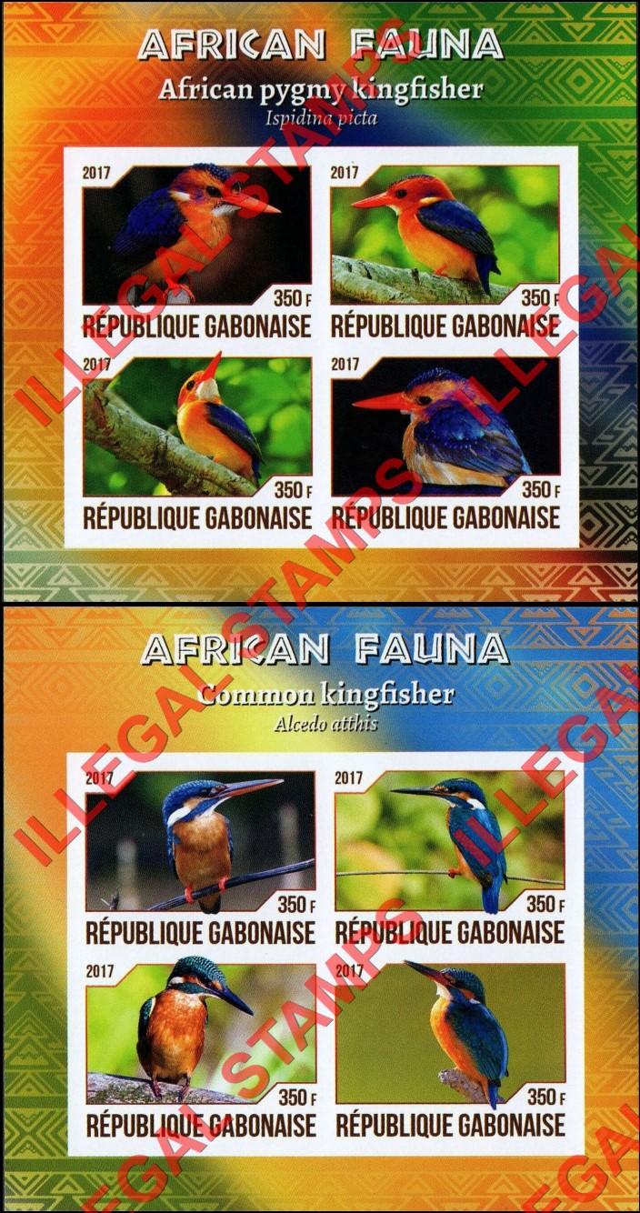 Gabon 2017 African Fauna Birds Illegal Stamp Souvenir Sheets of 4 (Part 1) Gabon 2017 African Fauna Birds Illegal Stamp Souvenir Sheets of 4 (Part 1)