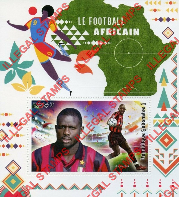 Gabon 2018 African Soccer Football Illegal Stamp Souvenir Sheet of 1 Gabon 2018 African Soccer Football Illegal Stamp Souvenir Sheet of 1