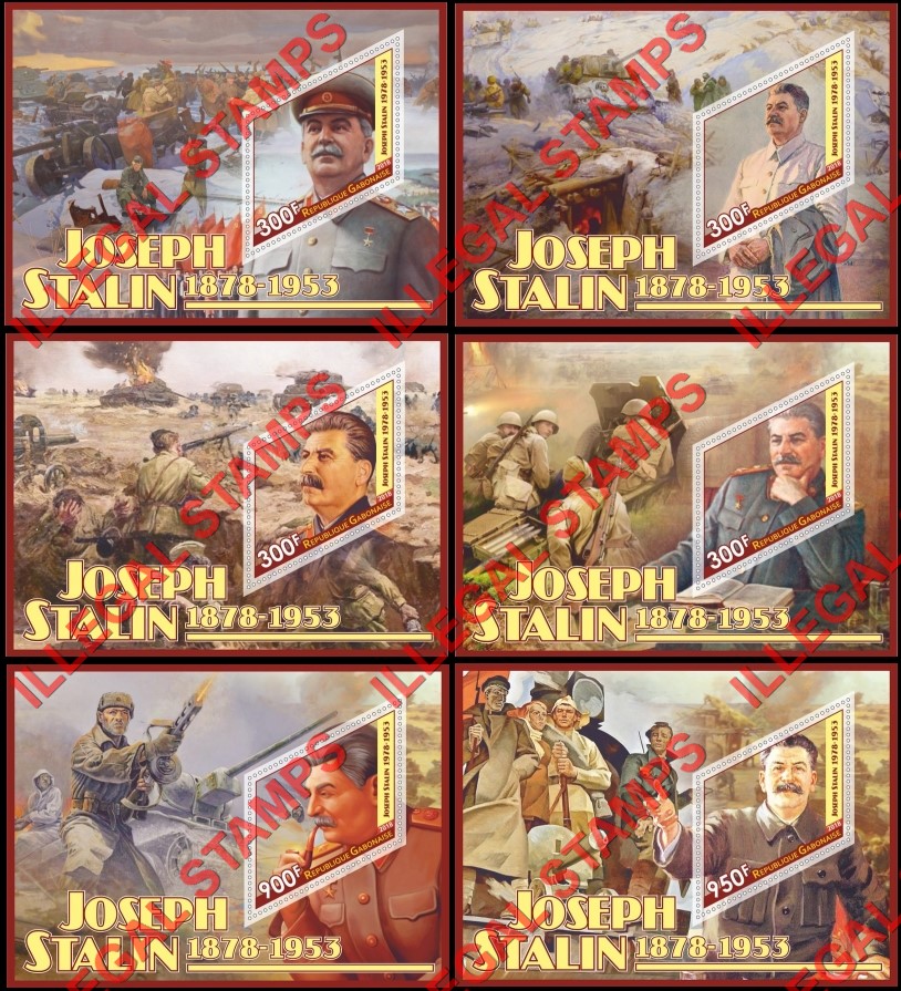 Gabon 2018 Joseph Stalin Illegal Stamp Souvenir Sheets of 1 Gabon 2018 Joseph Stalin Illegal Stamp Souvenir Sheets of 1