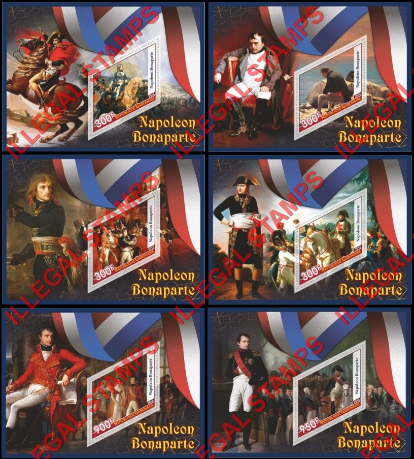 Gabon 2018 Napoleon Bonaparte Illegal Stamp Souvenir Sheets of 1 Gabon 2018 Napoleon Bonaparte Illegal Stamp Souvenir Sheets of 1
