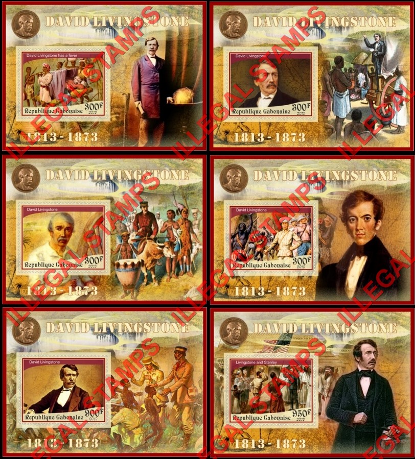 Gabon 2019 David Livingstone Illegal Stamp Souvenir Sheets of 1 Gabon 2019 David Livingstone Illegal Stamp Souvenir Sheets of 1